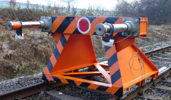 Sliding friction buffer stop