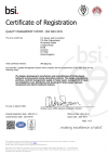 BSI Certificate ISO 9001-2015
